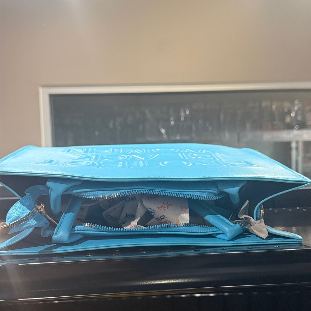 Blue Embossed Clutch - Picture 2 of 3